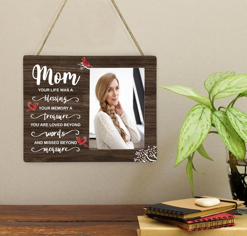 CAIFZ Mom Memorial Wooden Picture Frame, In Loving Memory Remembrance Photo Frame Gifts for Mommy, Bereavement Sympathy Wooden Frame for Loss of Mom, 4x6 inch Photo - Image 4